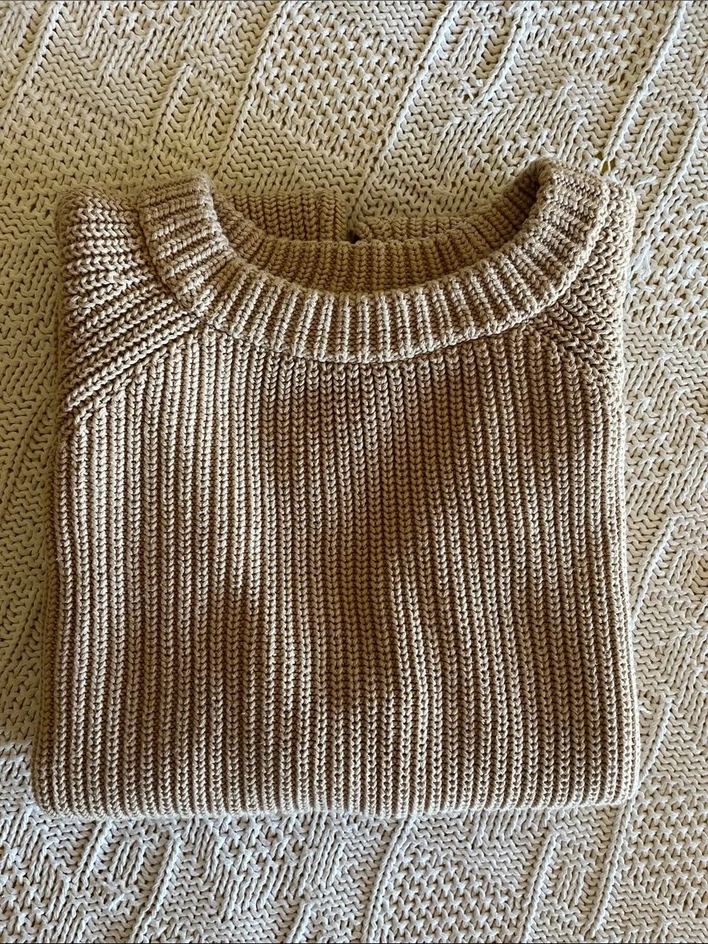 Jenni Kayne Cotton Fisherman Sweater in Oatmeal Sz M - Picture 11 of 11